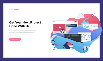 創(chuàng)意網(wǎng)站模板設(shè)計。網(wǎng)站和移動網(wǎng)站開發(fā)網(wǎng)頁設(shè)計的矢量插圖概念。易于編輯和自定義