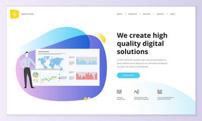 網(wǎng)頁(yè)設(shè)計(jì)模板集?，F(xiàn)代矢量插畫(huà)概念為網(wǎng)站和移動(dòng)網(wǎng)站開(kāi)發(fā), Seo, 移動(dòng)應(yīng)用, 業(yè)務(wù)解決方案。易于編輯和自定義